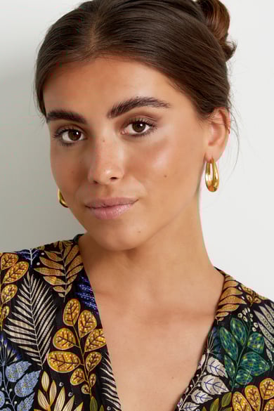 Earrings classy oval - Gold Color Stainless Steel h5 Picture2